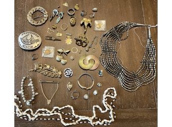 Collection Of Vintage Jewelry, Coro, Gold Filled, Watch Rings, Pins And More