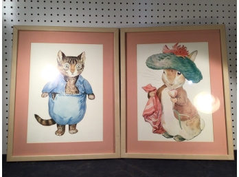 Framed Illustrations Of Beatrix Potter Characters