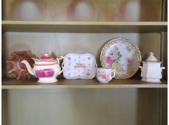 Attractive Grouping Antique Hand Painted Porcelain Etc