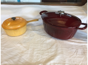 Le Creuset Pot And Kirkland Signature Covered Roasting Pan