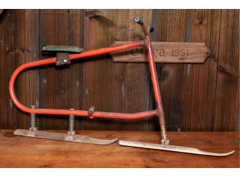 Vintage Metal & Wood Ski Bike