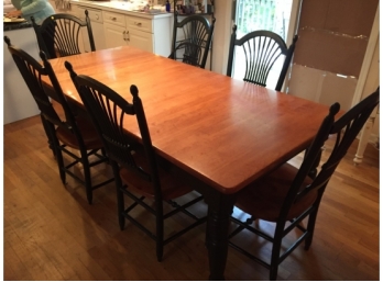 Nichols & Stone Farmhouse Dining Table And Six Chairs