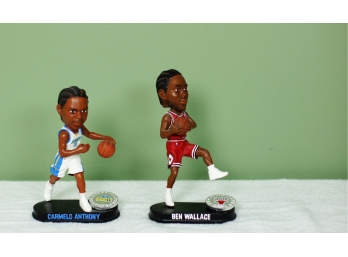 (2) NBA Bobbleheads Carmelo Anthony And Ben Wallace