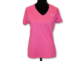 UNDER ARMOUR Semi Fitted Pink Tee - Size L