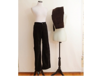 Two Pair J Jill Stretch Velvet Pants - Size 10