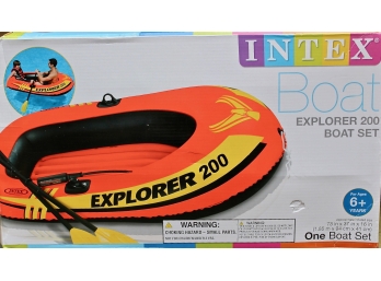 Intex Explorer 200 Inflatable 2 Person River Boat Raft Set With 2 Oars & Pump