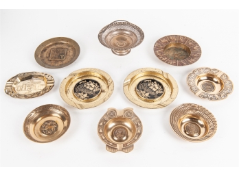 Collection Of Ten Metal Ashtrays