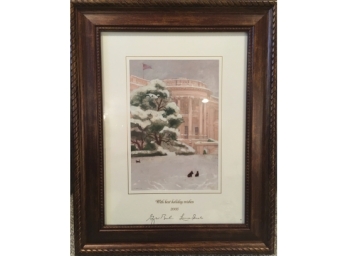 Official RNC 2005 Bush White House Holiday Card Lithograph