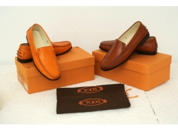 Two Pair Tods Slip On Shoes - Size 37