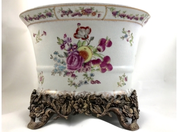 Hand Painted Asian Cachepot