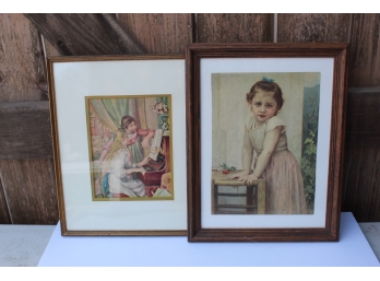 2 Framed Prints Of Young Children