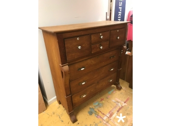 Antique Empire Style Pine Chest Of Drawers