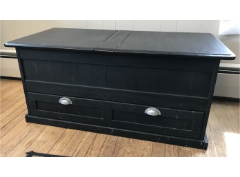 Black - Double Lift Top One Drawer Trunk