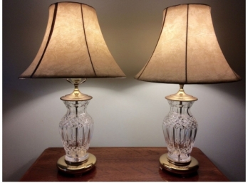 Pair Of Waterford Crystal Table Lamps