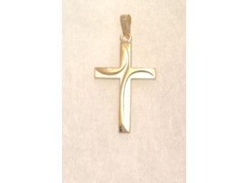 14K Gold Crucifix With Modern Swirl Design