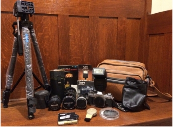 Canon  AE-1 Camera  Group,  Wide Angle Lenses & Accessories