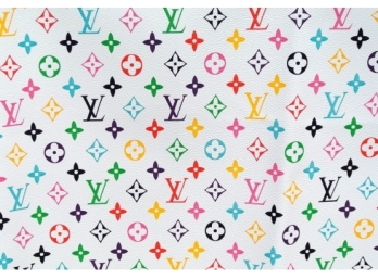 Designer Inspired LV Logo Monogram Coated Canvas Fabric - 2yds