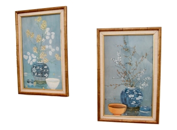 Pair Of Japanese Framed Vase Prints