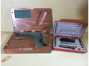 Vintage Fitted Handgun Case & Gun Instrument Kit