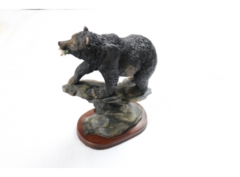 Vintage Resin Bear Hunting Figurine