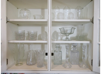 3 Shelves Decorative Glassware, Cut Crystal
