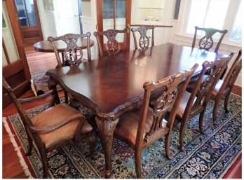 Georgian Style Mahogany Dining Table  With Eight Chairs