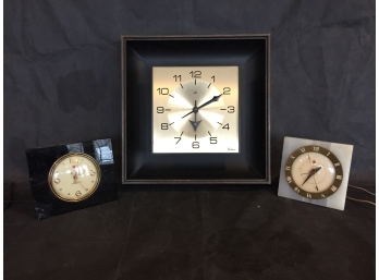 Three Vintage Electric Clocks