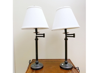 Pair Of Extendable Arm Table Lamps