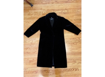 Black Faux Fur Long Coat - Size M