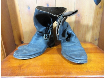 Pair Vintage Strap And Buckle Men's Boots