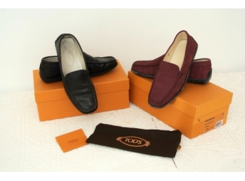 Two Pair Tods Shoes In Original Boxes And Dust Bag - Size 37½ (European)