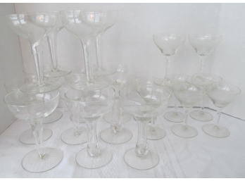 Vintage Bubbling Champagne Glass And Cordial Glass Lot