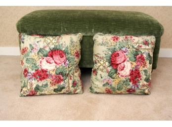 Two Floral Chintz  Throw Pillows With Down Inserts
