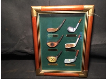 Antique And Vintage Golf Club Heads In Display Box