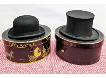 Two Vintage Dobbs Hats With Hat Boxes