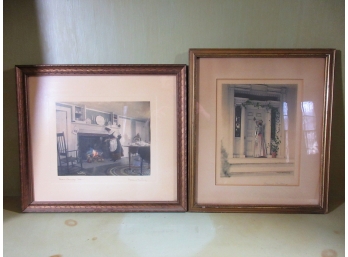 Two Signed Wallace Nutting Tinted Photos