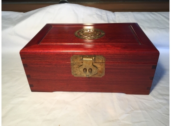 Asian Style Rosewood Jewelry Box.