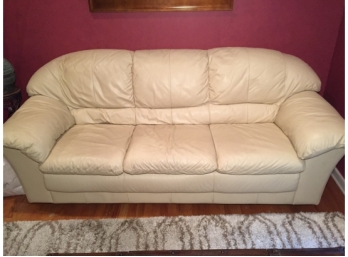 White Leather BEI Divani Italian Sofa And Easy Chair