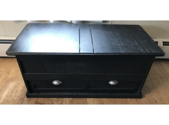 Black Double Lift Top One Drawer Trunk
