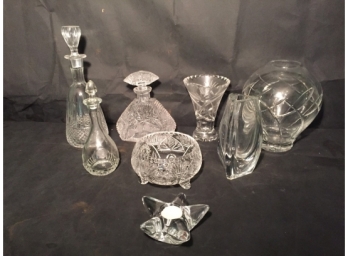 Eight Cut Glass, Orrefors And Other Crystal Pieces