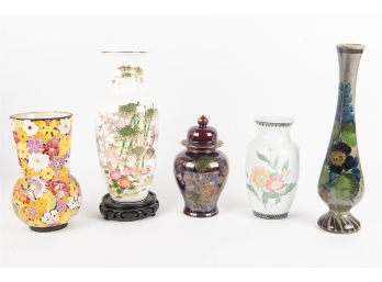 Collection Of Five Ceramic Vases & Urns