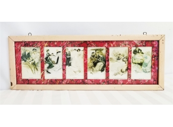 Vintage Framed 'Greatest Moments Of A Girl's Life' Postcards By Reinthal And Newman Publishing