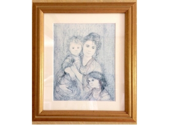 'Edna Hibel, The Laurel's Collection'  Authentic Reproduction Print 'Katha's Family'
