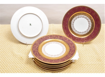 Set Of 8 Czechoslovakia Gilt Encrusted Plates