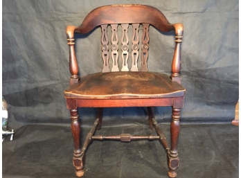 Antique Marble & Shattuck Co. Hardwood Arm Chair