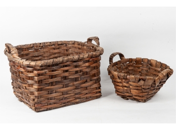Pair Of Hand-Woven Baskets