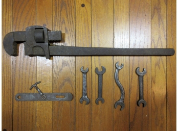 Group Antique Wrenches, Etc