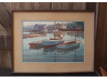 Framed Ship Painting
