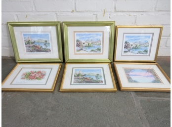 Six Pencil Signed And Titled Prints Of Bermuda
