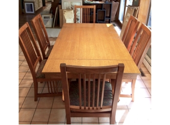Bassett Furniture Mission Style Oak Kitchen Table Set